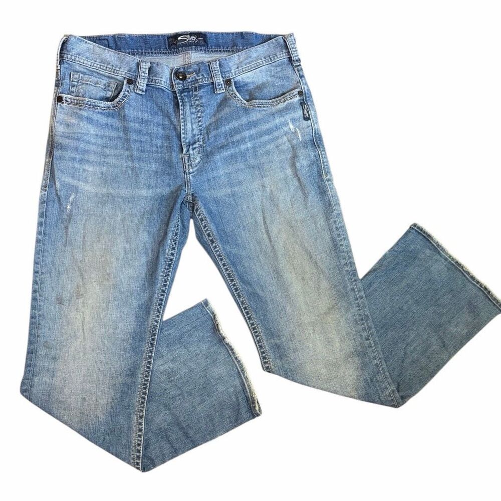 Mens Silver Craig Jeans - W34 L32 - stains on thighs